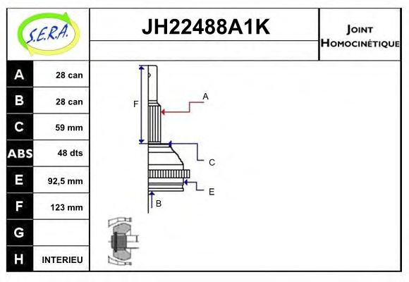JH22488A1K SERA Final Drive Joint Kit, drive shaft