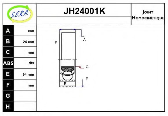 JH24001K SERA Final Drive Joint Kit, drive shaft