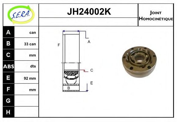 JH24002K SERA Final Drive Joint Kit, drive shaft