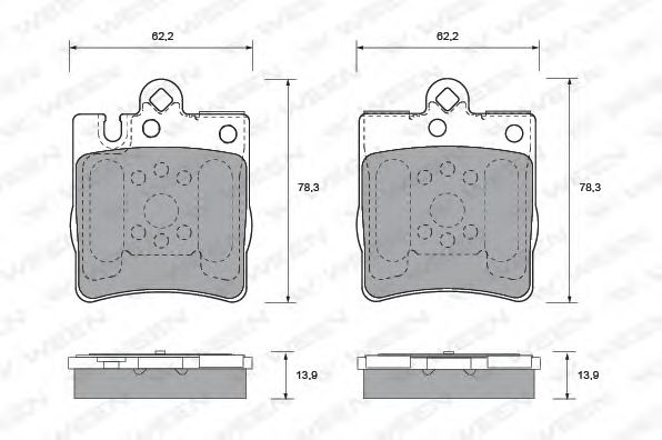 151-1225 WEEN Тормозная система Комплект тормозных колодок, дисковый тормоз
