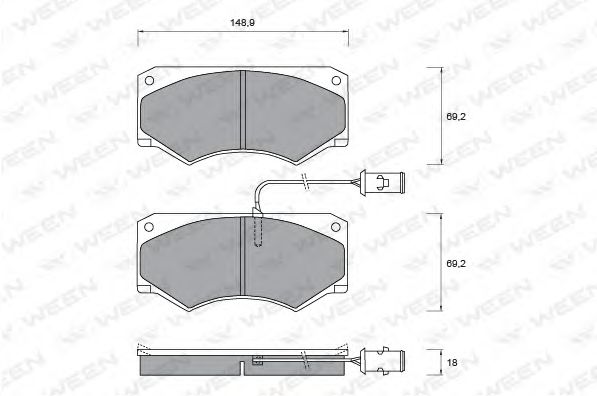 151-1303 WEEN Тормозная система Комплект тормозных колодок, дисковый тормоз