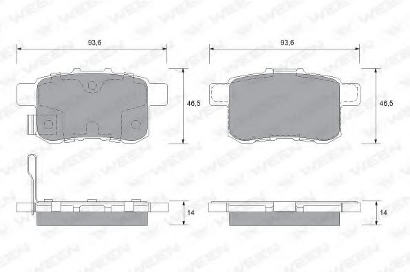151-2569 WEEN Тормозная система Комплект тормозных колодок, дисковый тормоз