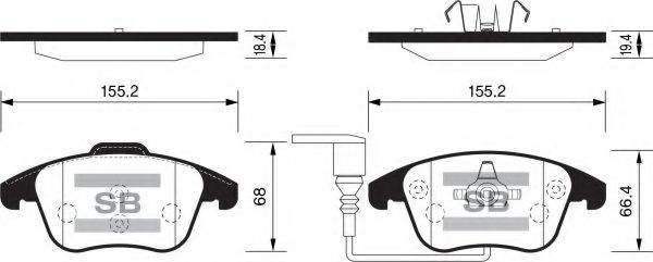 FBP2264 FIBA Brake System Brake Pad Set, disc brake