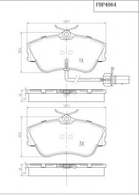 FBP4064 FIBA Brake System Brake Pad Set, disc brake