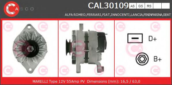 CAL30109AS CASCO Alternator