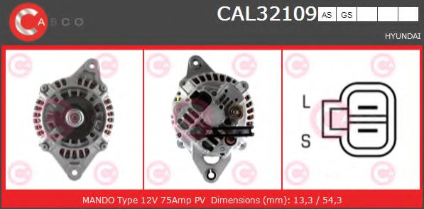 CAL32109AS CASCO Alternator