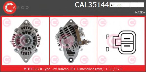 CAL35144AS CASCO Alternator