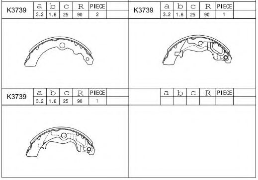 K3739 ASIMCO Brake Shoe Set