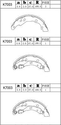 K7003 ASIMCO Brake Shoe Set