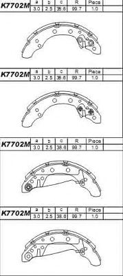 K7702M ASIMCO Brake System Brake Shoe Set