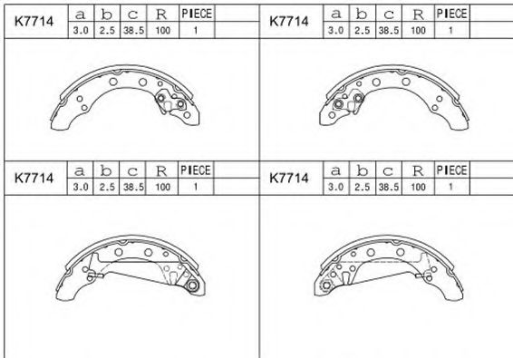 K7714 ASIMCO Brake System Brake Shoe Set