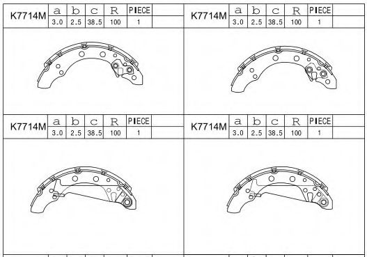 K7714M ASIMCO Brake System Brake Shoe Set