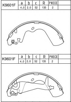 K9601F ASIMCO Brake System Brake Shoe Set