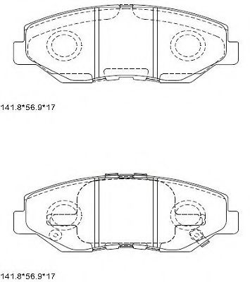 KD1513 ASIMCO Тормозная система Комплект тормозных колодок, дисковый тормоз