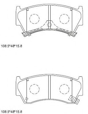 KD1732 ASIMCO Brake System Brake Pad Set, disc brake
