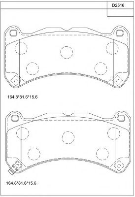 KD2516 ASIMCO Brake System Brake Pad Set, disc brake