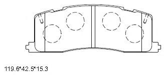 KD2711 ASIMCO Тормозная система Комплект тормозных колодок, дисковый тормоз
