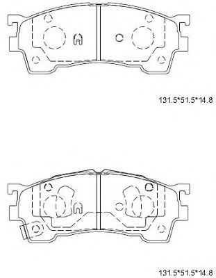 KD3601W ASIMCO Brake Pad Set, disc brake