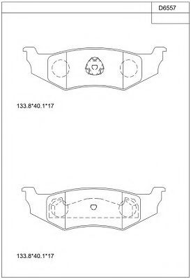 KD6557 ASIMCO Тормозная система Комплект тормозных колодок, дисковый тормоз