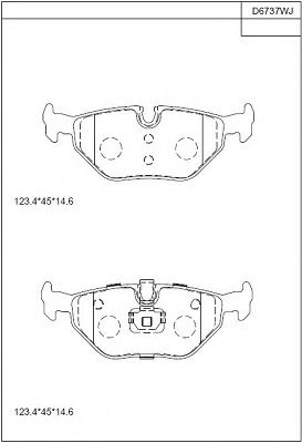 KD6737W ASIMCO Brake Pad Set, disc brake