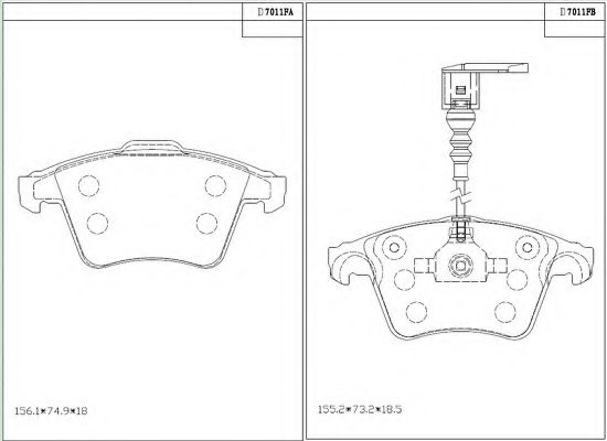 KD7011F ASIMCO Brake System Brake Pad Set, disc brake