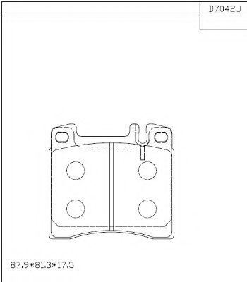 KD7042 ASIMCO Тормозная система Комплект тормозных колодок, дисковый тормоз