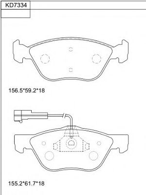 KD7334 ASIMCO Brake System Brake Pad Set, disc brake