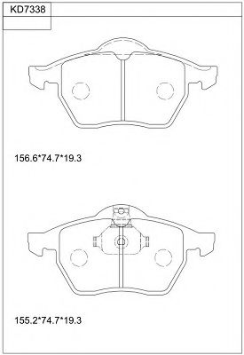 KD7338 ASIMCO Brake System Brake Pad Set, disc brake