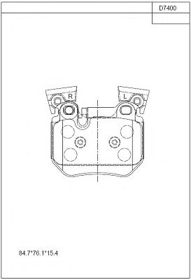 KD7400 ASIMCO Тормозная система Комплект тормозных колодок, дисковый тормоз