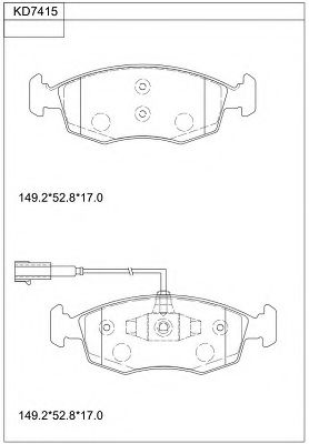 KD7415 ASIMCO Brake System Brake Pad Set, disc brake