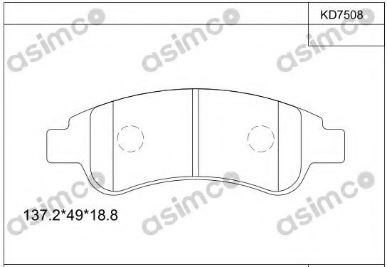 KD7508 ASIMCO Bremsanlage Bremsbelagsatz, Scheibenbremse