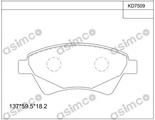 KD7509 ASIMCO Brake System Brake Pad Set, disc brake