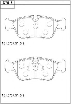 KD7516 ASIMCO Brake System Brake Pad Set, disc brake