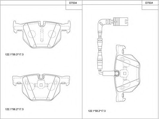 KD7534 ASIMCO Brake System Brake Pad Set, disc brake
