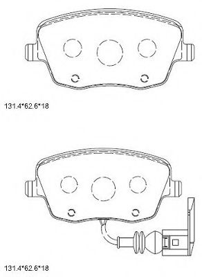 KD7551 ASIMCO Тормозная система Комплект тормозных колодок, дисковый тормоз