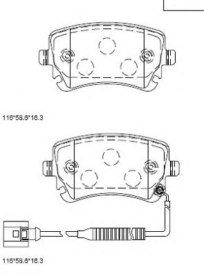 KD7581 ASIMCO Тормозная система Комплект тормозных колодок, дисковый тормоз