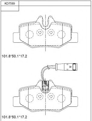 KD7589 ASIMCO Тормозная система Комплект тормозных колодок, дисковый тормоз