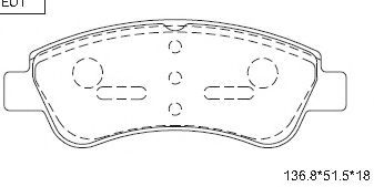 KD7734 ASIMCO Тормозная система Комплект тормозных колодок, дисковый тормоз