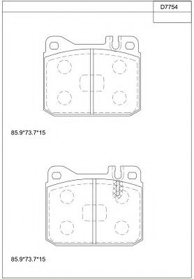 KD7754 ASIMCO Brake Pad Set, disc brake