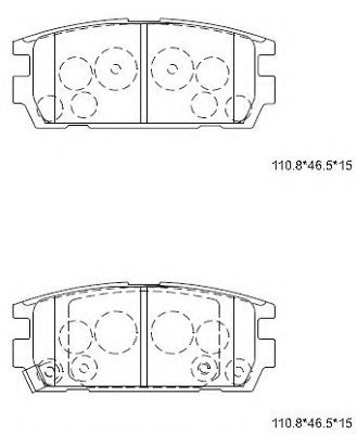 KD9712 ASIMCO Bremsanlage Bremsbelagsatz, Scheibenbremse