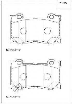 KD11064 ASIMCO Brake System Brake Pad Set, disc brake