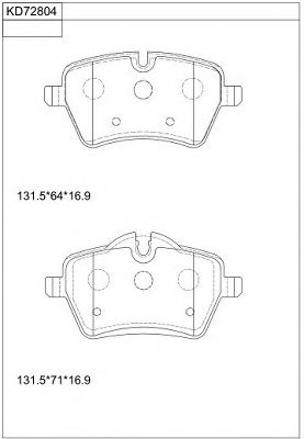 KD72804 ASIMCO Brake System Brake Pad Set, disc brake