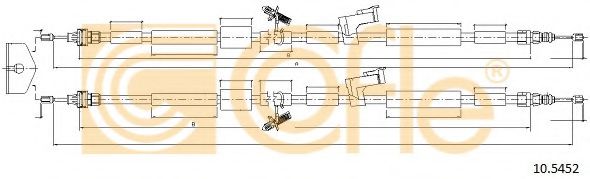 10.5452 COFLE Тормозная система Трос, стояночная тормозная система