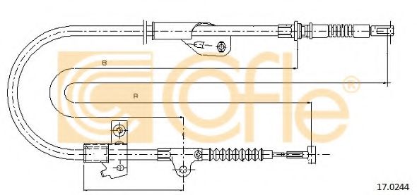 17.0244 COFLE Cable, parking brake