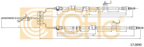 17.0690 COFLE Cable, parking brake