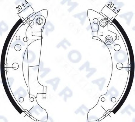 FO 0343 FOMAR+FRICTION Brake System Brake Shoe Set