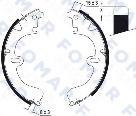 FO 0406 FOMAR+FRICTION Brake System Brake Shoe Set