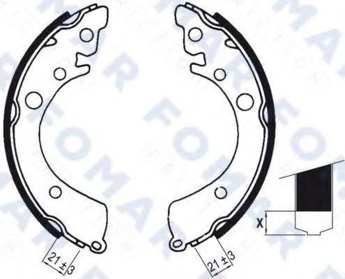 FO 0412 FOMAR+FRICTION Brake Shoe Set