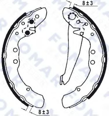 FO 0572 FOMAR+FRICTION Brake Shoe Set