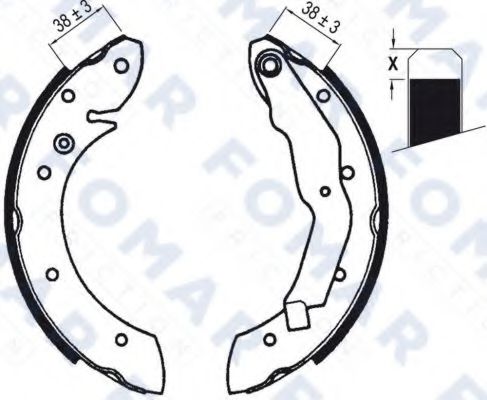 FO 0579 FOMAR+FRICTION Brake System Brake Shoe Set